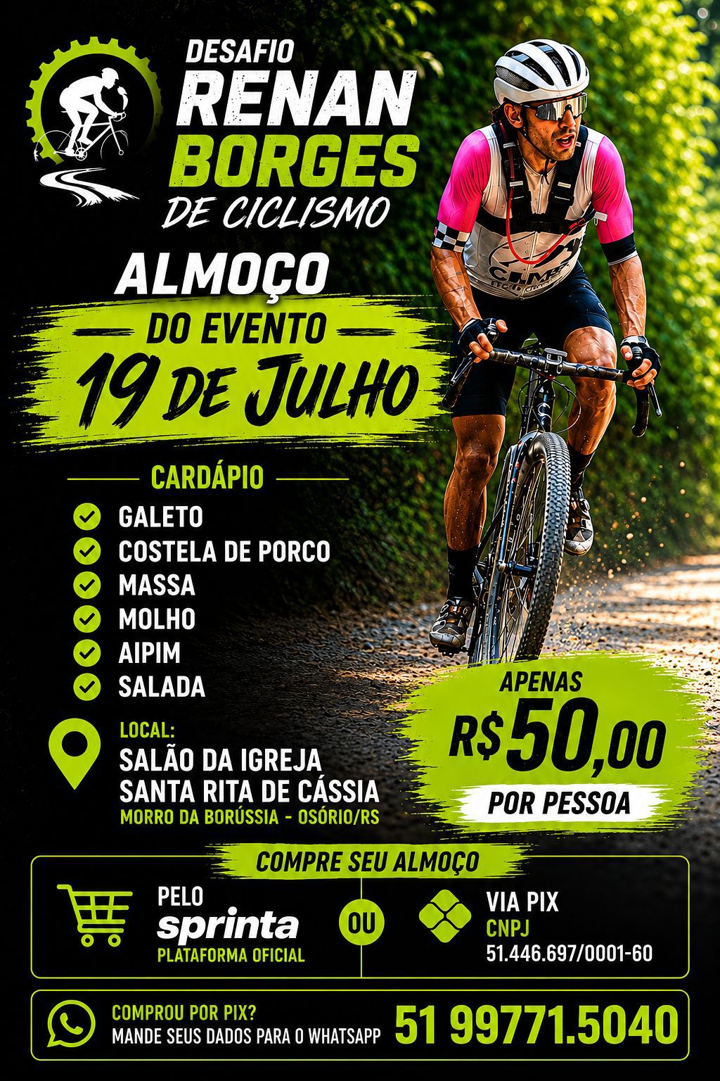 Desafio Renan Borges de ciclismo
